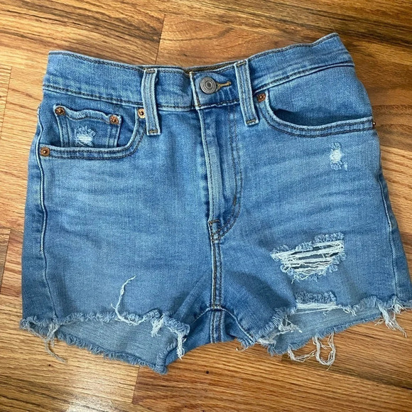 Levi’s High Rise Raw Hem Shorts Size 25 - Picture 1 of 5